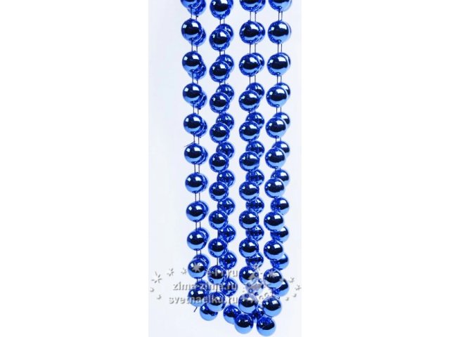 Бусы пластиковые Гигант, 20мм, 2.7 м, цвет синий