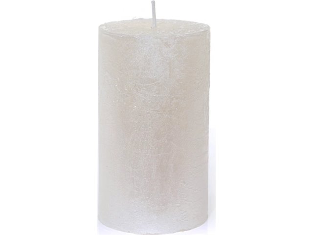 Свеча Металлик Миди, 70*68 мм, белый