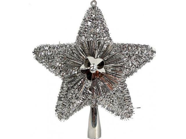 Верхушка Звезда, 23 см, серебро KAEMINGK 410491