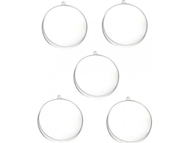 Набор декоративных прозрачных шаров, состоящих из двух половинок ,5 шт.