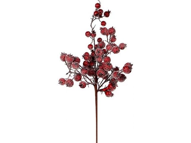 Ветка Ягодное изобилие с красными заснеженными ягодами, 43 см Edelman 293825