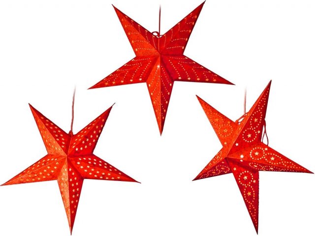 Звезда светящаяся из бумаги, 60 см, красная, Kaemingk 484265