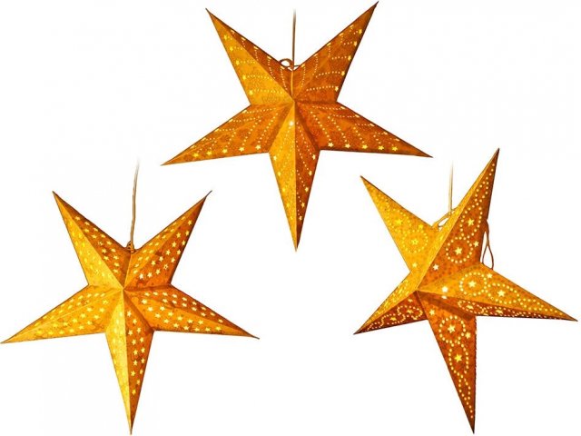 Звезда светящаяся из бумаги, 60 см, золотая, Kaemingk 484267