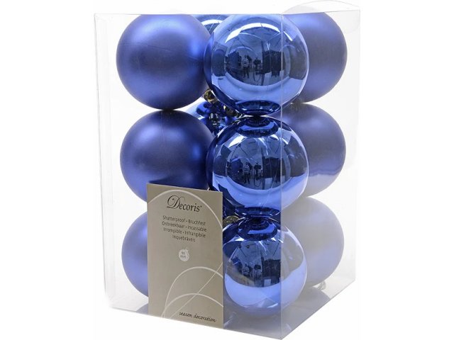 Набор пластиковых матовых шаров 60 мм синий королевский, 12 шт Kaemingk