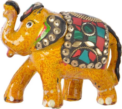 Керамическая статуэтка Слон Индийский 10 см желтый Kaemingk