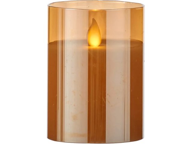 Светильник свеча восковая с живым пламенем Лацио 10 см золотая на батарейках Edelman