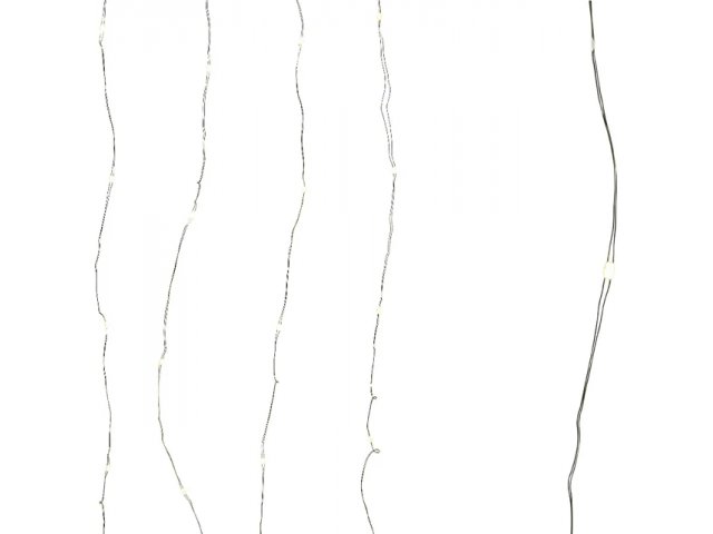 Гирлянда штора Роса 0.9*1 м, 100 теплых белых микро LED ламп, серебряная ПРОВОЛОКА, IP44 Kaemingk