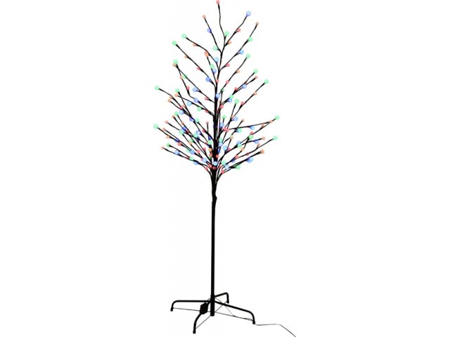 Светодиодное дерево Зимняя Вишня 150 см, 160 теплых Белых/Разноцветных LED ламп, контроллер, IP44 Kaemingk