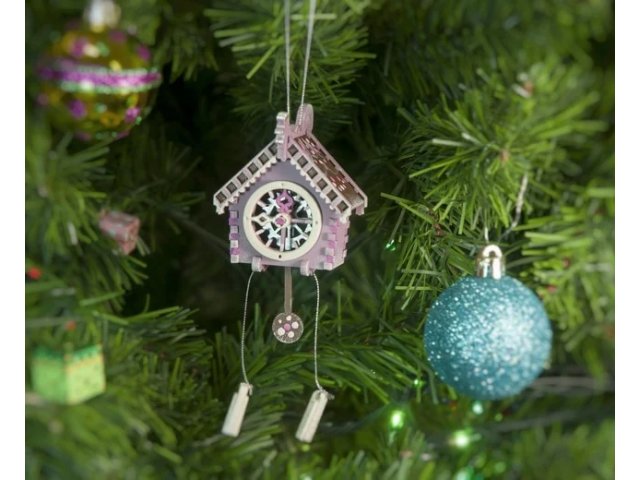 Новогоднее украшение для елки - Часы с маятником 4009 Лаванда