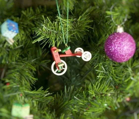 Елочная игрушка - Детский велосипед 3020 Classic Green Seat Красный