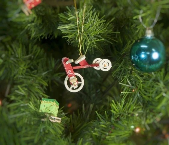 Елочная игрушка - Детский велосипед 3020 Classic White Wheels Красный