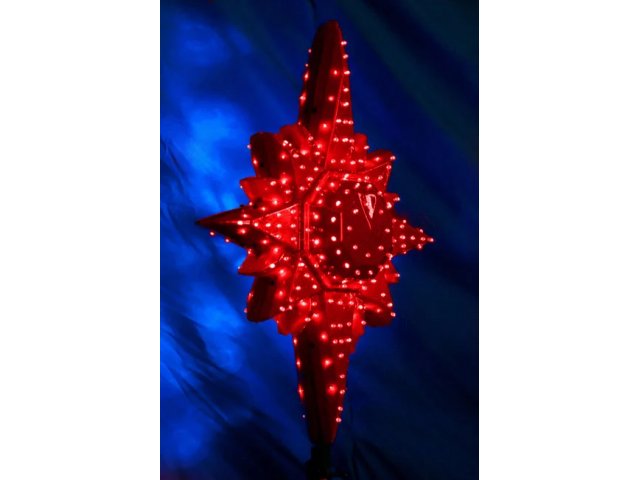 Световая макушка для елки Полярная звезда 550 мм красный