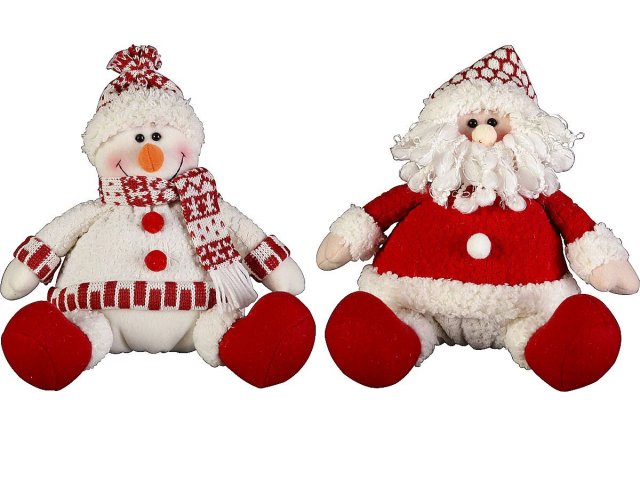 Мягкая игрушка Дед Мороз , Снеговик HM-006R