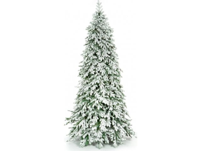 Ель искусственная Crystal Trees ЭМИЛИ зеленая в снегу 270 см