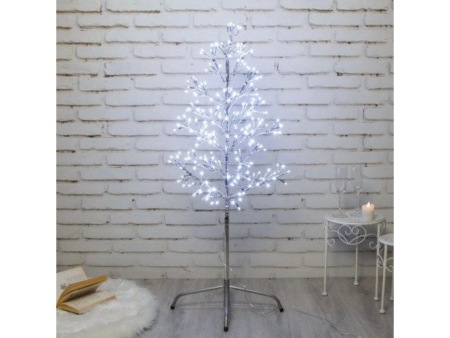 Светящаяся елка 2D Lausanne Silver 108 см, 230 холодных белых LED ламп с мерцанием, IP44 Kaemingk