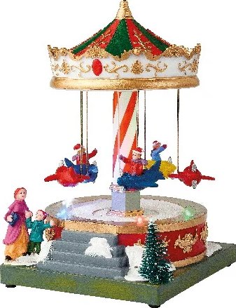 Светящаяся композиция Christmas Carrusel: Flying Planes 19*12 см, с движением и музыкой, на батарейках Kaemingk