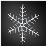 Снежинка прозрачная светящаяся, 50 см, уличная, акрил, 24 холодных белых Led ламп