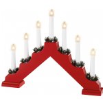 Светильник-горка Кристиан 40*30 см красный, 7 электрических свечей Kaemingk