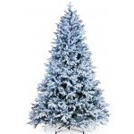 Искусственная ель ГАМИЛЬТОН (литая хвоя PE+PVC), голубая заснеженная, 600 холодных белых LED-огней, 213 см, National Tre