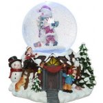 Снежный шар Christmas Fun: Снеговик и дети 21 см, с подсветкой, музыкой и движением, на батарейках Kaemingk